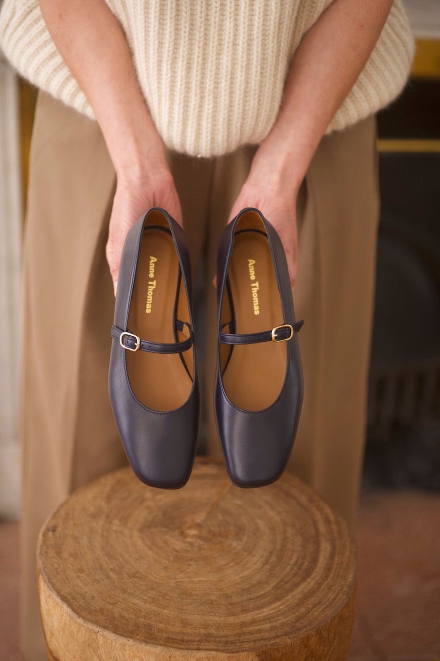 Chaussures Anne Thomas | Pavlova Ballerina Nappa Burrasca Navy