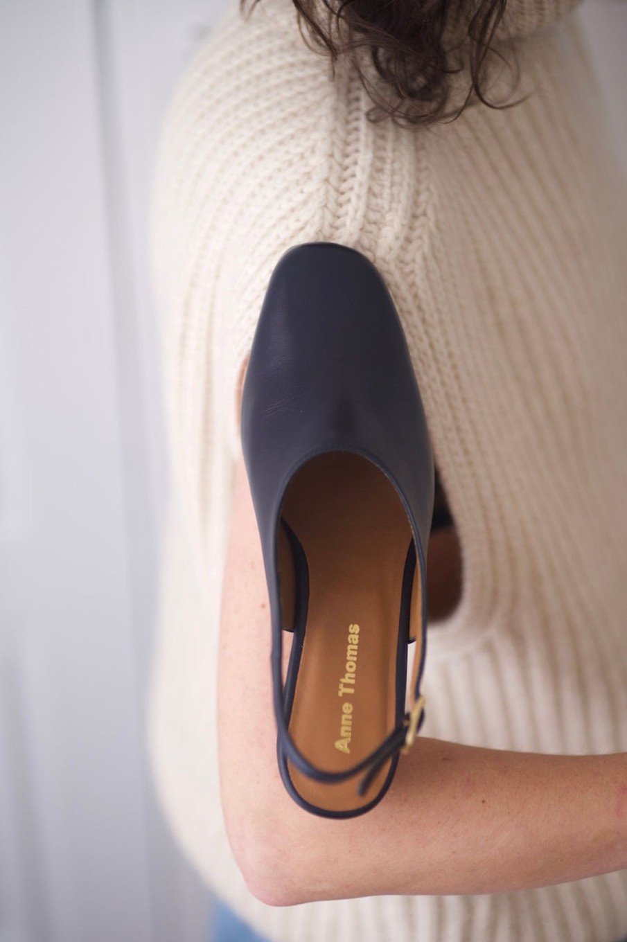 Chaussures|Sandales Anne Thomas | Pavlova Slingback Nappa Burrasca Navy