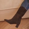 Boots Anne Thomas | Venezia Long Boots Velours Poivre Sauvage