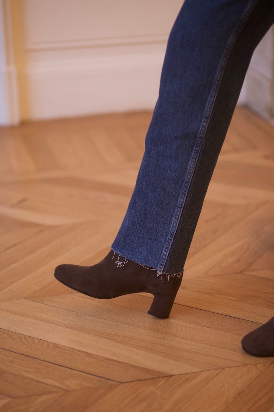 Boots Anne Thomas | Venezia Long Boots Velours Poivre Sauvage